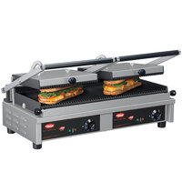 Hatco MCG20G Multi Contact Double Panini Sandwich Grill with Grooved Cast Iron Plates - 20 inch x 10 1/4 inch Cooking Surface - 240V, 3760W
