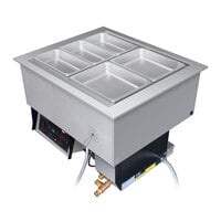 Hatco HCWBI-4DA Four Pan Dual Temperature Hot / Cold Drop In Food Well - 240V, 1 Phase, 4000W