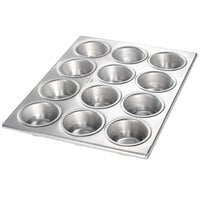 Chicago Metallic 46125 12 Cup 3.8 oz. Glazed Aluminum Muffin Pan - 10 3/4 inch x 14 1/8 inch