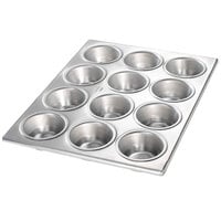 Chicago Metallic 46125 12 Cup 3.8 oz. Glazed Aluminum Muffin Pan - 10 3/4" x 14 1/8"