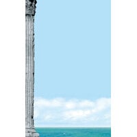 8 1/2 inch x 11 inch Menu Paper Left Insert - Mediterranean Themed Parthenon Design - 100/Pack