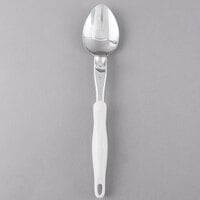 Vollrath 6414015 Jacob's Pride 14" Heavy-Duty Solid Basting Spoon with White Ergo Grip Handle