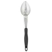 Vollrath 64132 Jacob's Pride 14" Heavy-Duty Perforated Basting Spoon with Black Ergo Grip Handle
