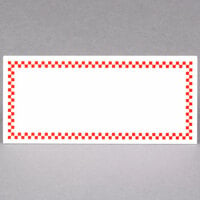 Rectangular Write On Deli Tent Sign with Red Checkered Border - 25/Pack