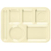 Carlisle P61425 10 inch x 14 inch Tan Left Hand 6 Compartment Tray
