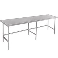 Advance Tabco Spec Line TVLG-489 48 inch x 108 inch 14 Gauge Open Base Stainless Steel Commercial Work Table