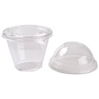 Squat 9 oz. Parfait Cup with 4 oz. Fabri-Kal Insert, Flat Lid and Dome Lid - 100/Pack