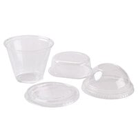 Squat 9 oz. Parfait Cup with 4 oz. Fabri-Kal Insert, Flat Lid and Dome Lid - 100/Pack