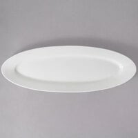 10 Strawberry Street WTR-24OVFP Whittier 23 5/8 inch x 8 inch White Porcelain Fish Platter - 6/Case