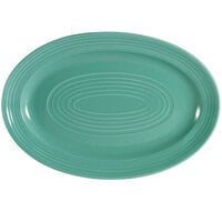 CAC TG-12-G Tango 10 5/8 inch x 7 3/4 inch Green Oval Platter - 24/Case