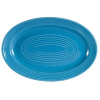 CAC TG-13-PCK Tango 11 3/4 inch x 8 inch Peacock Oval Platter - 12/Case