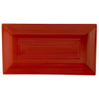 CAC TG-RT13-R Tango 11 5/8 inch x 6 3/8 inch x 1 inch Red Rectangular Platter - 12/Case