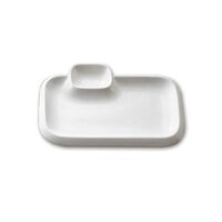 CAC TRY-RT12 Bone White Party Collection Rectangular Porcelain Platter - 12/Case