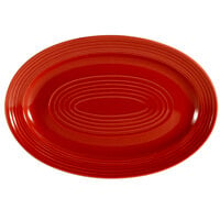CAC TG-51-R Tango 15 3/4 inch x 11 inch Red Oval Platter - 12/Case