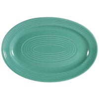 CAC TG-14-G Tango 13 5/8 inch x 9 3/8 inch Green Oval Platter - 12/Case