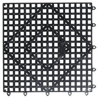 San Jamar VM5280BK-12 Versa-Mat® 12 inch x 12 inch Black Interlocking Bar Matting - 12/Case