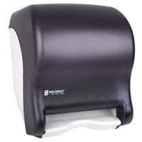 San Jamar T8000TBK Tear-N-Dry Essence Hands Free Roll Towel Dispenser - Black Pearl