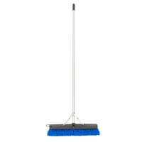 Carlisle 3621961814 Sweep Complete Sparta 18" Push Broom with Blue Unflagged Bristles and 60" Handle with Squeegee