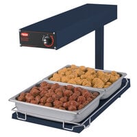 Hatco GRFFBI Glo-Ray Navy 12 3/4 inch x 24 inch Portable Food Warmer with Infinite Controls and Heated Base - 120V, 750W