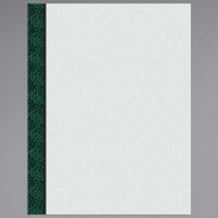 8 1/2 inch x 11 inch Menu Paper Left Insert - Green Woven Border - 100/Pack