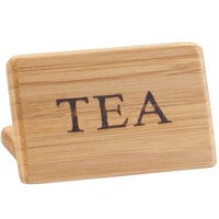 Cal-Mil 606-4 3 inch x 2 inch Bamboo Tea Beverage Sign
