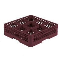 Vollrath TR10F Traex® Full-Size Burgundy 9-Compartment 4 13/16 inch Glass Rack