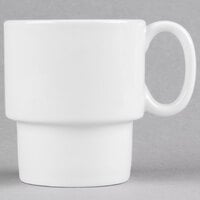 Tuxton BPM-1003 10 oz. Porcelain White Stackable China Mug - 24/Case