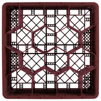 Vollrath TR18JJJJA Traex® Rack Max Full-Size Burgundy 12-Compartment 11 inch Glass Rack with Open Rack Extender On Top