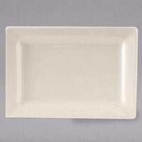 Tuxton BEH-0803 8 inch x 5 1/2 inch Eggshell Rectangular China Plate - 12/Case
