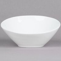 Tuxton BPB-220U 21 oz. Porcelain White Slanted China Bowl - 12/Case