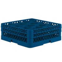 Vollrath TR18JJ Traex® Rack Max Full-Size Royal Blue 12-Compartment 6 3/8 inch Glass Rack