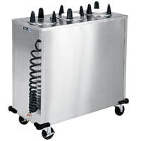 Lakeside 6300 Stainless Steel Mobile Enclosed Three Stack Heated Dish Dispenser / Warmer for Dishes up to 5 inch - 120V