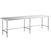Regency 30" x 108" 16-Gauge 304 Stainless Steel Commercial Open Base Work Table