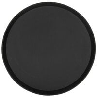 Cambro 1600TL110 Treadlite 16" Round Black Non-Skid Treadlite Fiberglass Serving Tray - 12/Case