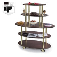 Geneva 37212-08 5 Oval Shelf Dessert Cart with Ebony Wood Finish - 24 inch x 50 inch x 56 inch