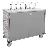 Lakeside 70211GS Stainless Steel E-Z Serve 6-Pump Condiment Dispensing Cart with Gray Sand Finish for 3 Gallon Condiment Pouches - 27 1/2 inch x 50 1/4 inch x 48 1/2 inch
