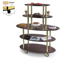 Geneva 37212-03 5 Oval Shelf Dessert Cart with Maple Finish - 24 inch x 50 inch x 56 inch