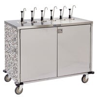 Lakeside 70271GS Stainless Steel E-Z Serve 12-Pump Condiment Dispensing Cart with Gray Sand Finish for 3 Gallon Condiment Pouches - 27 1/2 inch x 50 1/4 inch x 48 1/2 inch