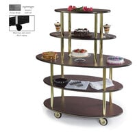 Geneva 37212-07 5 Oval Shelf Dessert Cart with Pewter Brush Finish - 24 inch x 50 inch x 56 inch