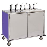 Lakeside 70271P Stainless Steel E-Z Serve 12-Pump Condiment Dispensing Cart with Purple Finish for 3 Gallon Condiment Pouches - 27 1/2 inch x 50 1/4 inch x 48 1/2 inch