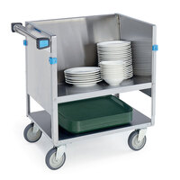 Lakeside 405 Stainless Steel Two Shelf Store 'N Carry Dish Cart - 100 Dish Capacity