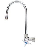 T&S B-0310 Wall Mounted Faucet with 5 3/4 inch Swivel Gooseneck Spout, 4.32 GPM Stream Regulator, and 4-Arm Handle