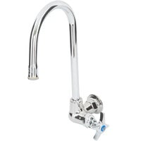 T&S B-0310 Wall Mounted Faucet with 11 1/4 inch Swivel Gooseneck Spout, 4.32 GPM Stream Regulator, and 4-Arm Handle