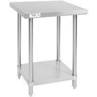 Regency 24 inch x 24 inch All 18-Gauge 430 Stainless Steel Commercial Work Table with Undershelf