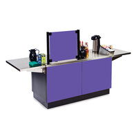 Lakeside 6120 Mobile Stainless Steel Coffee Kiosk with Purple Laminate Finish - 96 1/4 inch x 30 inch x 56 inch