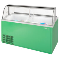 Turbo Air TIDC-70G-N 70 inch Green Low Curved Glass Ice Cream Dipping Cabinet