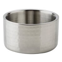 American Metalcraft DWBH4 17 oz. Hammered Double Wall Insulated Stainless Steel Bowl / Wine Coaster