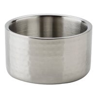 American Metalcraft DWS2 2.5 oz. Satin Finish Double Wall Stainless Steel  Angled Insulated Mini Serving Bowl