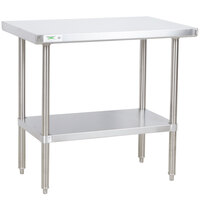 Regency 24" x 36" All 18-Gauge 430 Stainless Steel Commercial Work Table with Undershelf