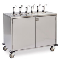 Lakeside 70271 Stainless Steel E-Z Serve 12-Pump Condiment Dispensing Cart for 3 Gallon Condiment Pouches - 27 1/2 inch x 50 1/4 inch x 48 1/2 inch